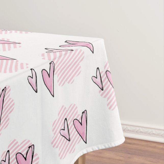 Valentine's Day Nappe Coeurs roses Stripe (In Situ)