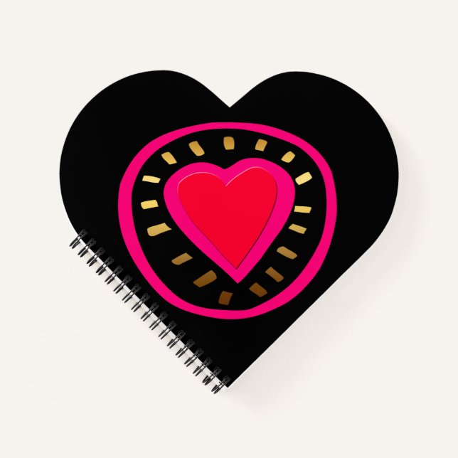 Valentine's Day Pink moderne Cool Carnet de coeur (Devant)