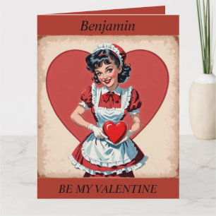 VALENTINE'S DAY Retro Maid carte pliante modifiabl