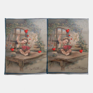 Valentine's Day Serviette de cuisine, Vintage