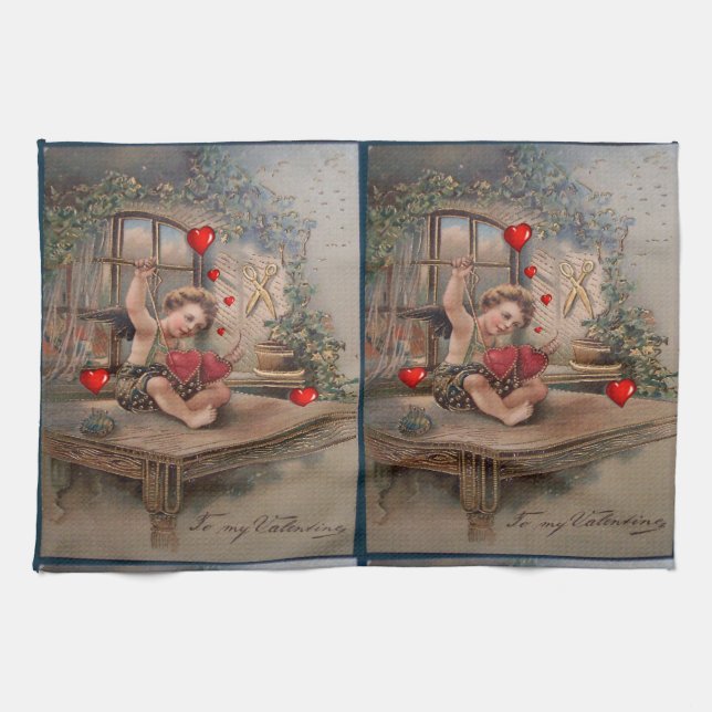 Valentine's Day Serviette de cuisine, Vintage (Horizontal)