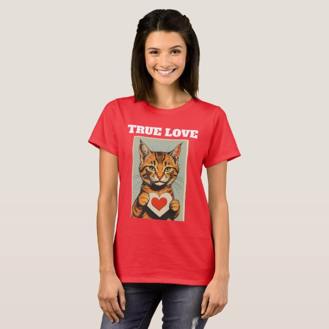 VALENTINE'S DAY TRUE LOVE CAT T-SHIRT (Devant entier)