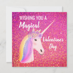 Valentines Day Unicorn Magic rose Parties scintill