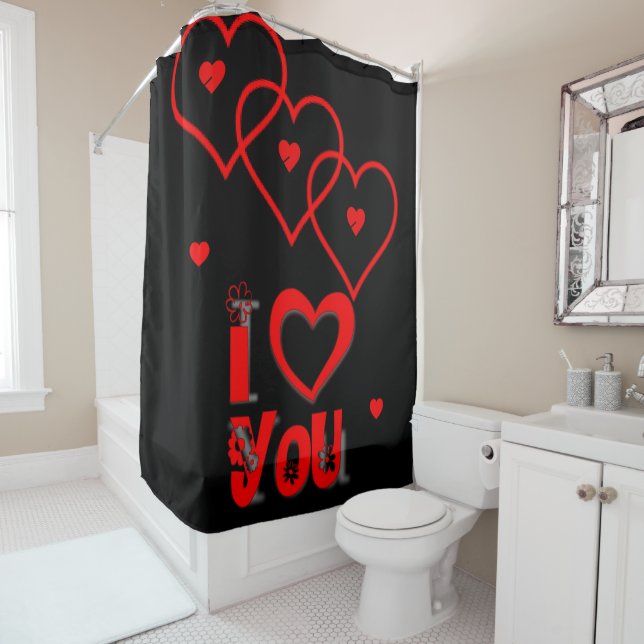 Valentines de rideau de douche (En situation)