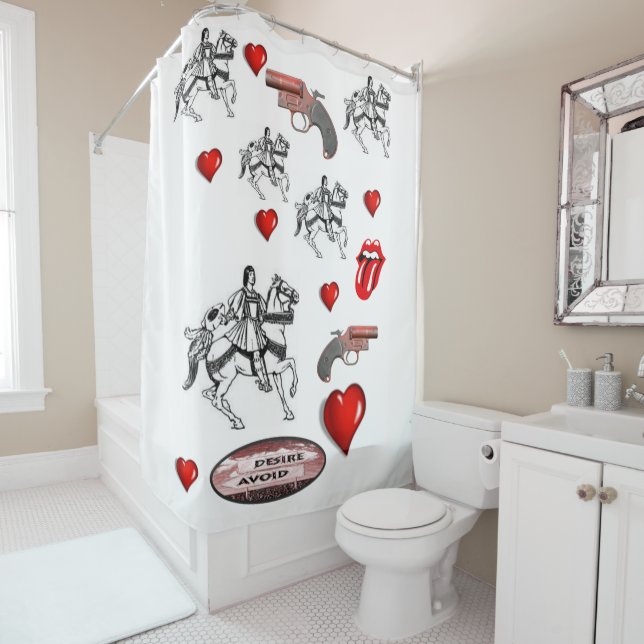 Valentines de rideau de douche (En situation)