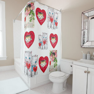 Valentines de rideau de douche