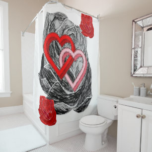 Valentines de rideau de douche