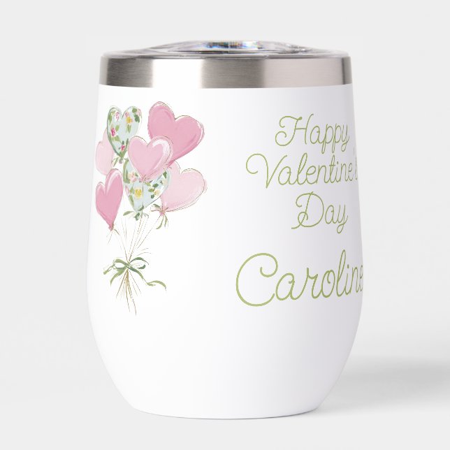 Valentine's Heart Pink and Green Heart Balloons (Avant)