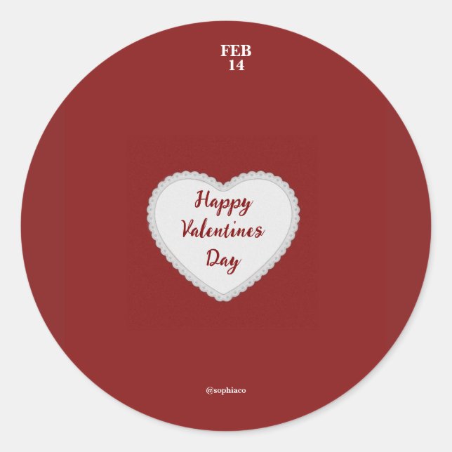 Valentines jour autocollant - sophiaco (Devant)