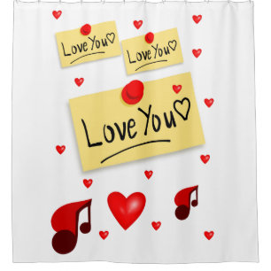 valentines jour blanc amour douche rideau