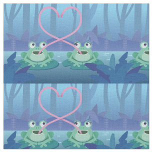 valentines jour grenouille amoureux tissu