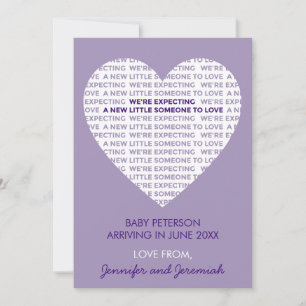 Valentines jour grossesse faire-part grand coeur