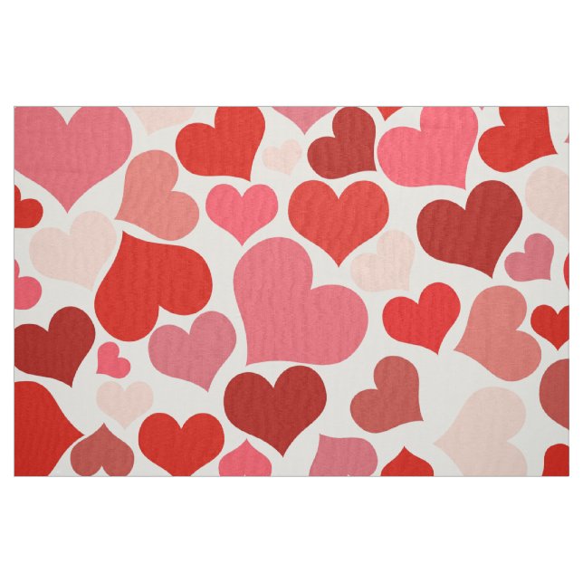 valentines jour rouge rose coeurs tissu (Fat Quarter)