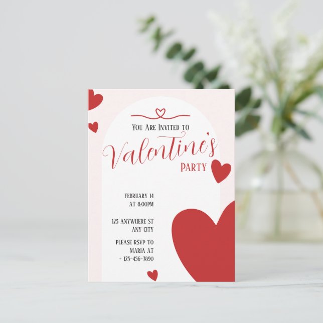 Valentine's Party Invitation Design éditable (Debout devant)