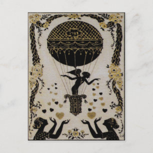 Valentines volantes ~ Carte postale Art Nouveau Fr