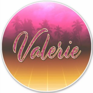 Valerie Prénom Golden Pink Autocollants