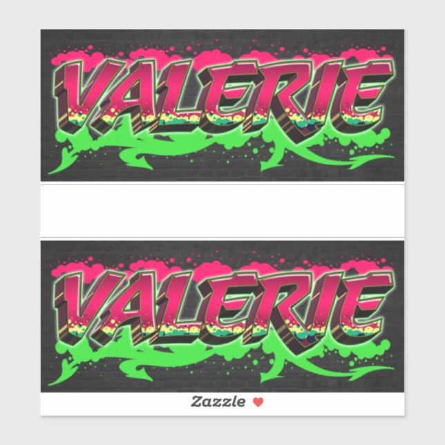Valerie Prénom Nom Graffiti Autocollant Autocollan (Feuille)