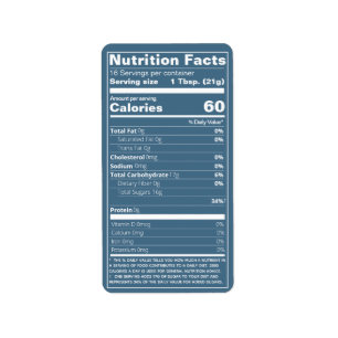 Valeur nutritive Turquoises Étiquettes alimentaire