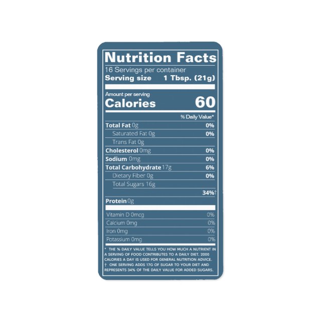 Valeur nutritive Turquoises Étiquettes alimentaire (Devant)