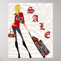 Valise de bourse Poster de vente Zebra Leopard Rou