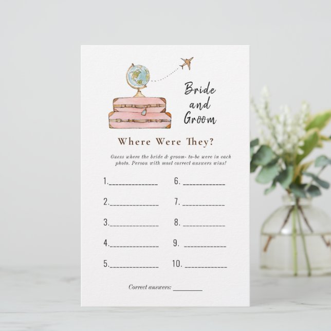 Valises "Où étaient-ils" Jeu de douche nuptiale (Debout devant)