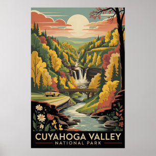 Vallée de Cuyahoga Affiche vintage de l'Ohio
