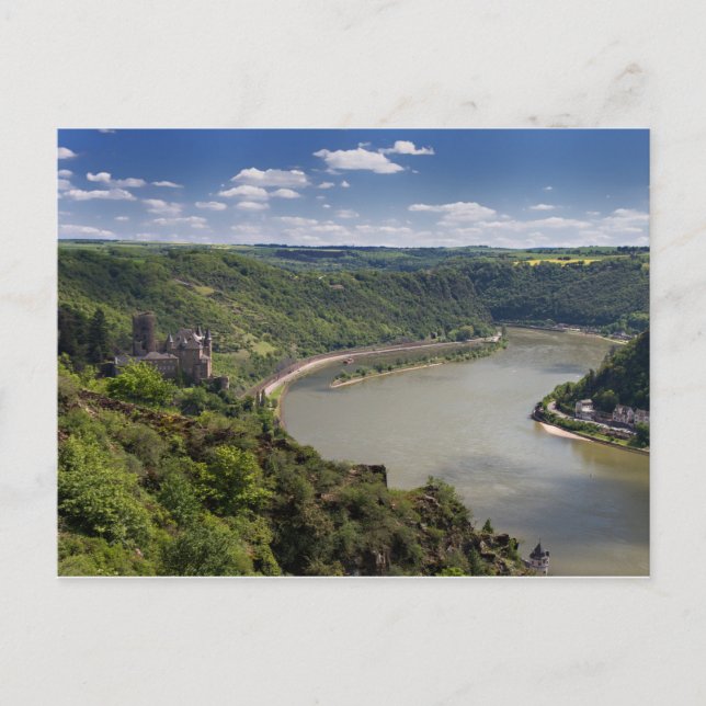 Vallée du Rhin - Carte postale du Château Katz (Devant)