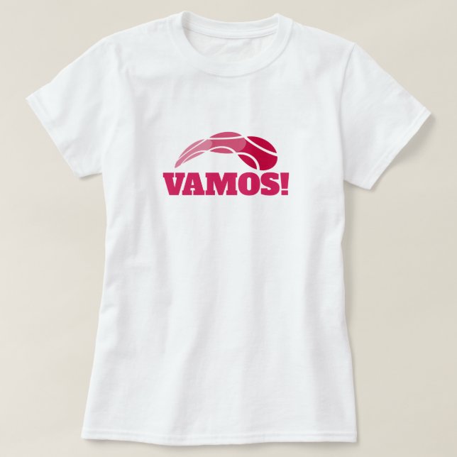 Vamos ! T-shirt mignon de tennis pour des femmes (Design devant)