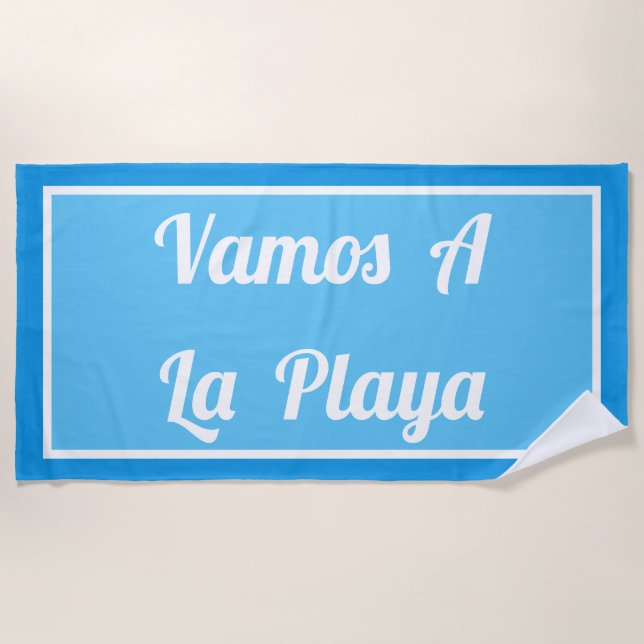 Vamos une serviette de plage bleue lumineuse de (Devant)