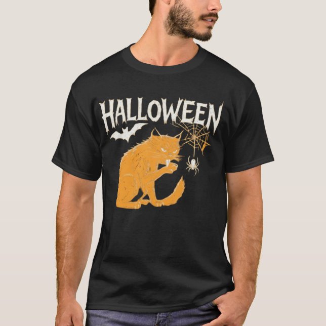 Vampire Cat's Halloween Classic T-Shirt (Devant)