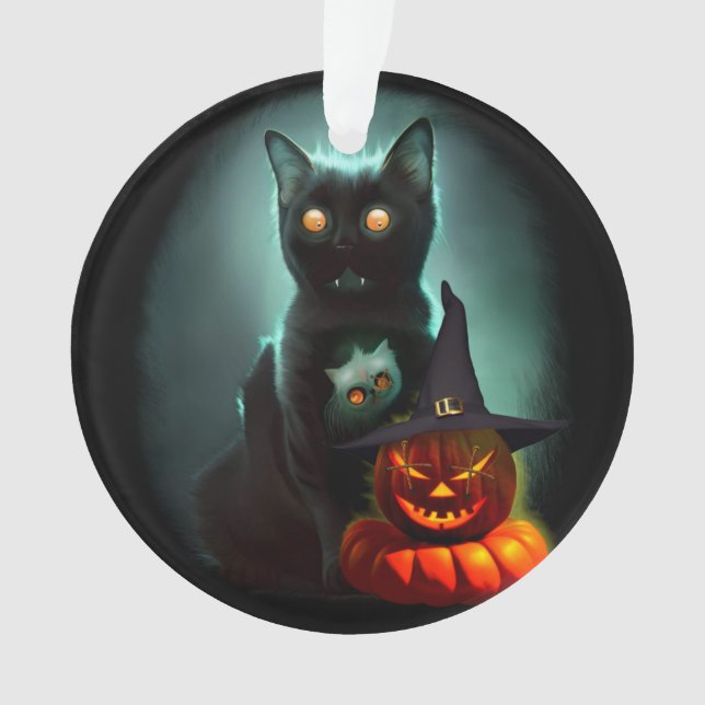 Vampire Chat et Assistant Citrouille Halloween Sur (devant)