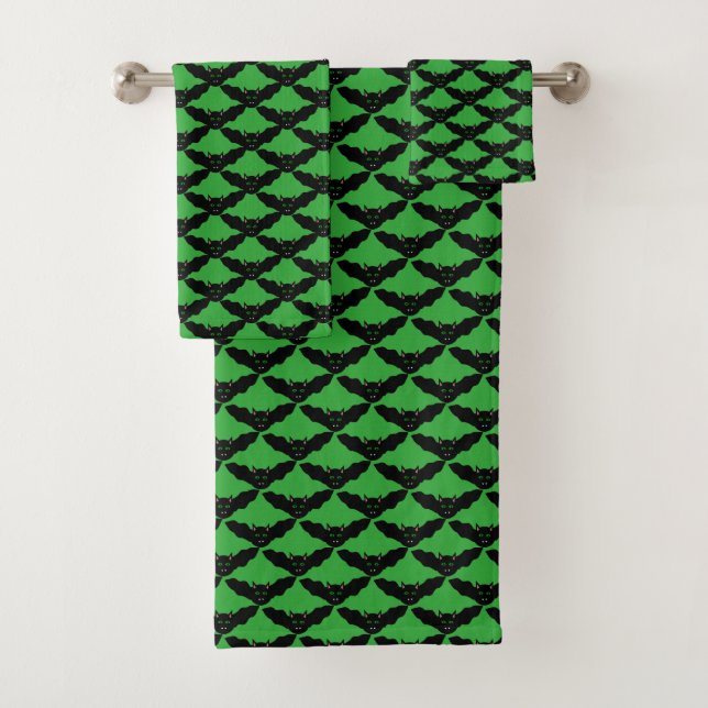 Vampire Chat Face À Bat Halloween Serviettes À Mot (En situation)