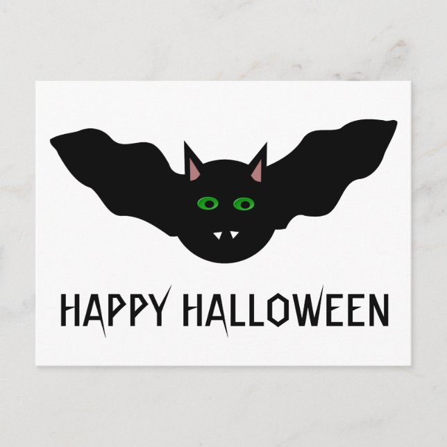 Vampire Chat Face Bat Halloween Carte postale pers (Devant)