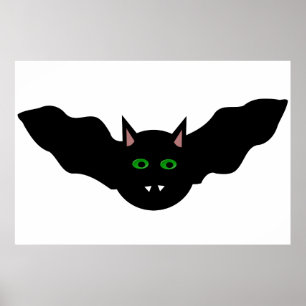 Vampire Chat Face Bat Halloween Poster