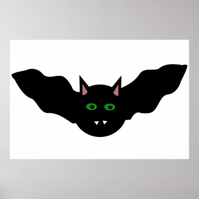 Vampire Chat Face Bat Halloween Poster (Devant)