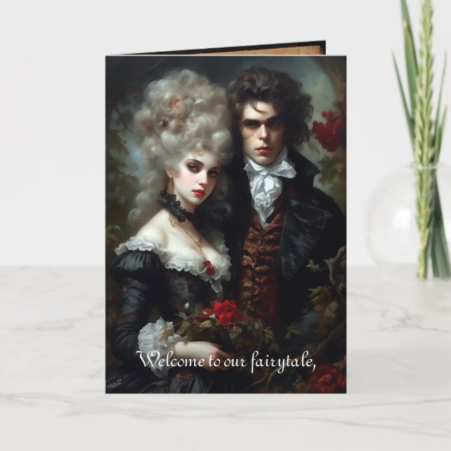 Vampire Couple Faire-part de mariage gothique (Devant)