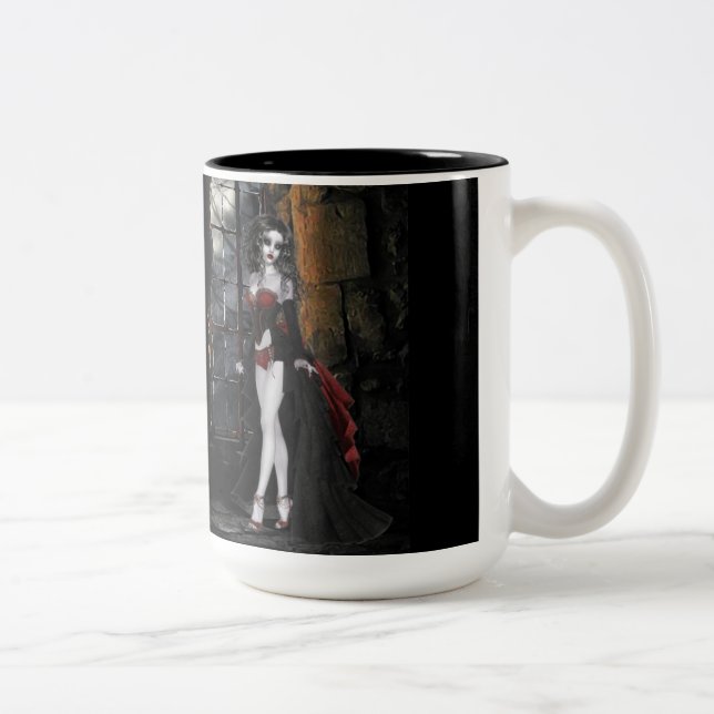 Vampire debout dans la fenêtre Léger café Mug (Droit)