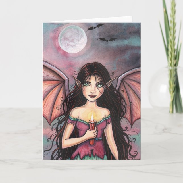 Vampire d'Halloween avec Carte de Chandelle (Devant)