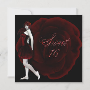 Vampire Girl Sweet 16 Goth Anniversaire Invitation