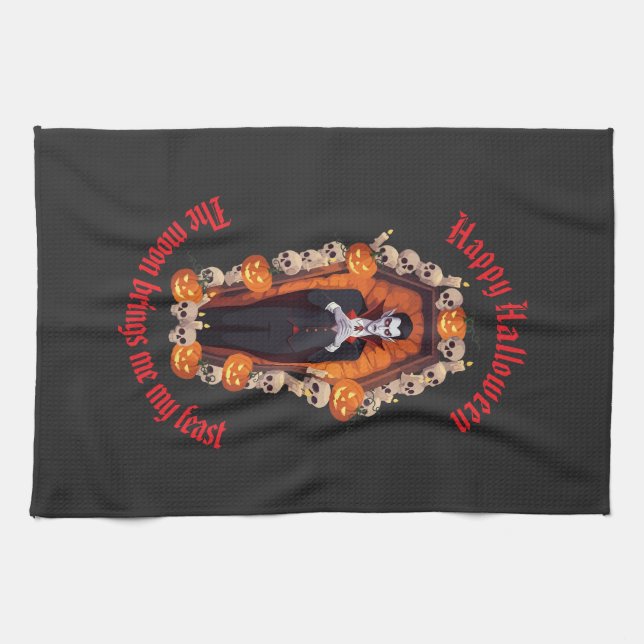🧛 ‍ ♂️ vampire gothique Halloween Serviette de cu (Horizontal)
