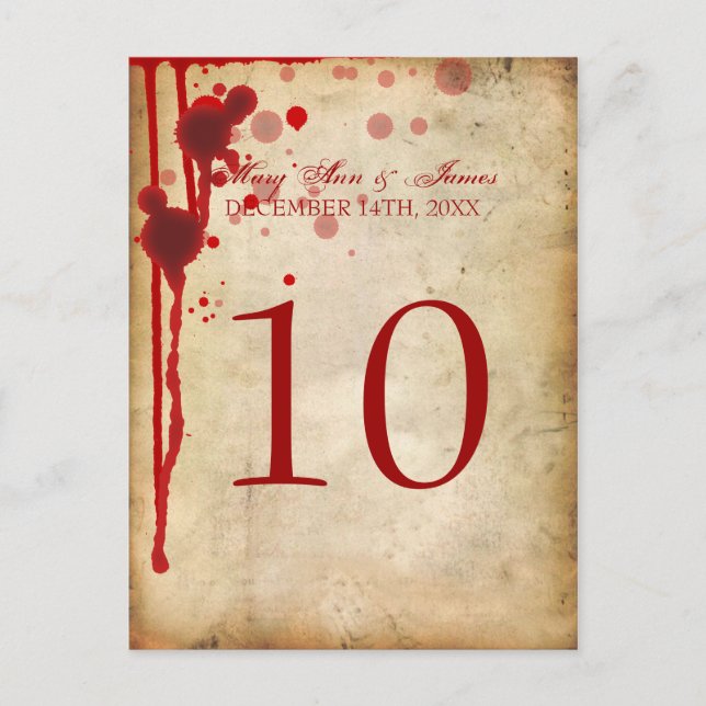 Vampire Halloween Numéro de table Faux sang rouge (Devant)