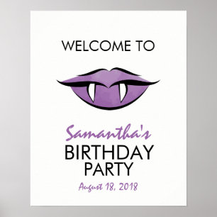 Vampire Lips Goth Anniversaire Affiche de bienvenu