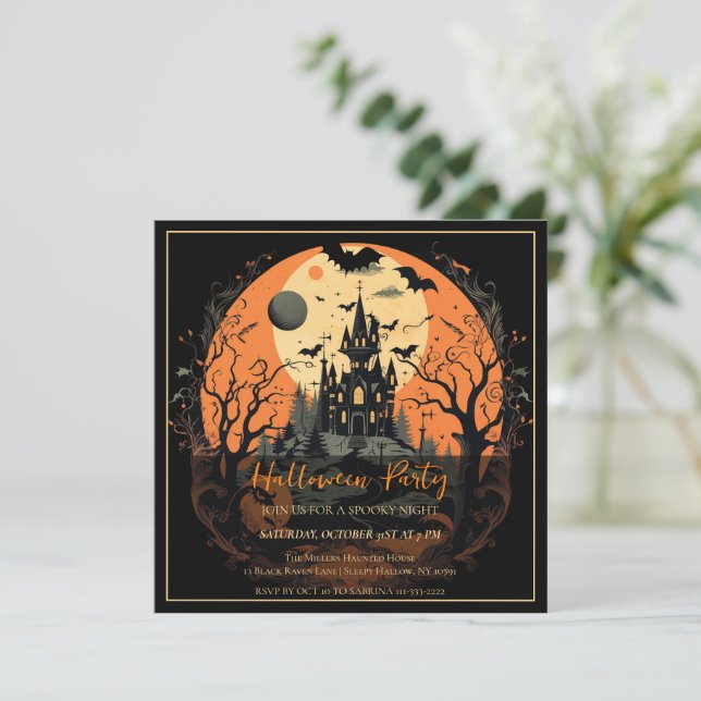 Vampire Manor Halloween Party Invitation (Debout devant)