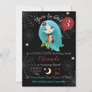 Vampire Mermaid Halloween Invitation d'anniversair