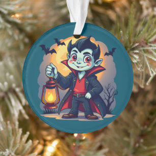 Vampire Mignon avec Lanterne Kawaii Halloween