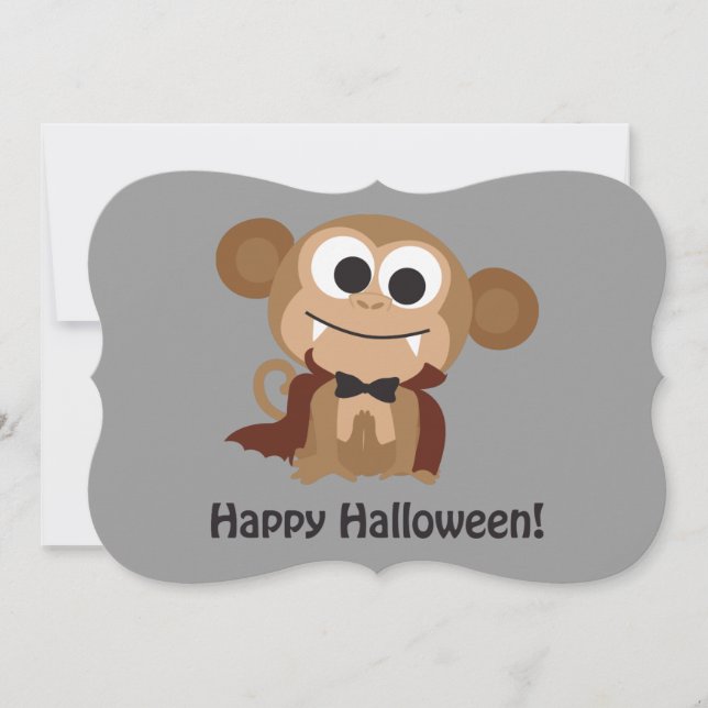 Vampire Monkey Halloween Party Invitation (Devant)