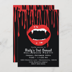 Vampire pères et sang Dracula Halloween Invitation