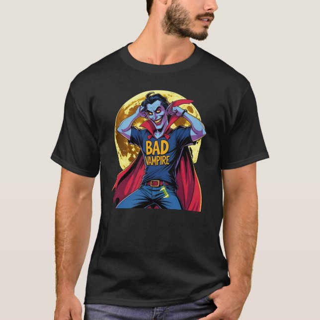 Vampire vilain, T-shirt drôle pour homme Vampire (Devant)