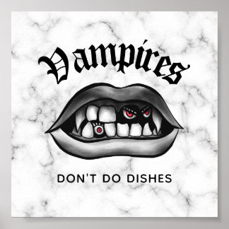 Vampires ne font pas de plats Drôle Poster de la c