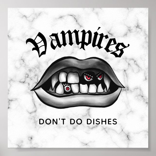 Vampires ne font pas de plats Drôle Poster de la c (Devant)